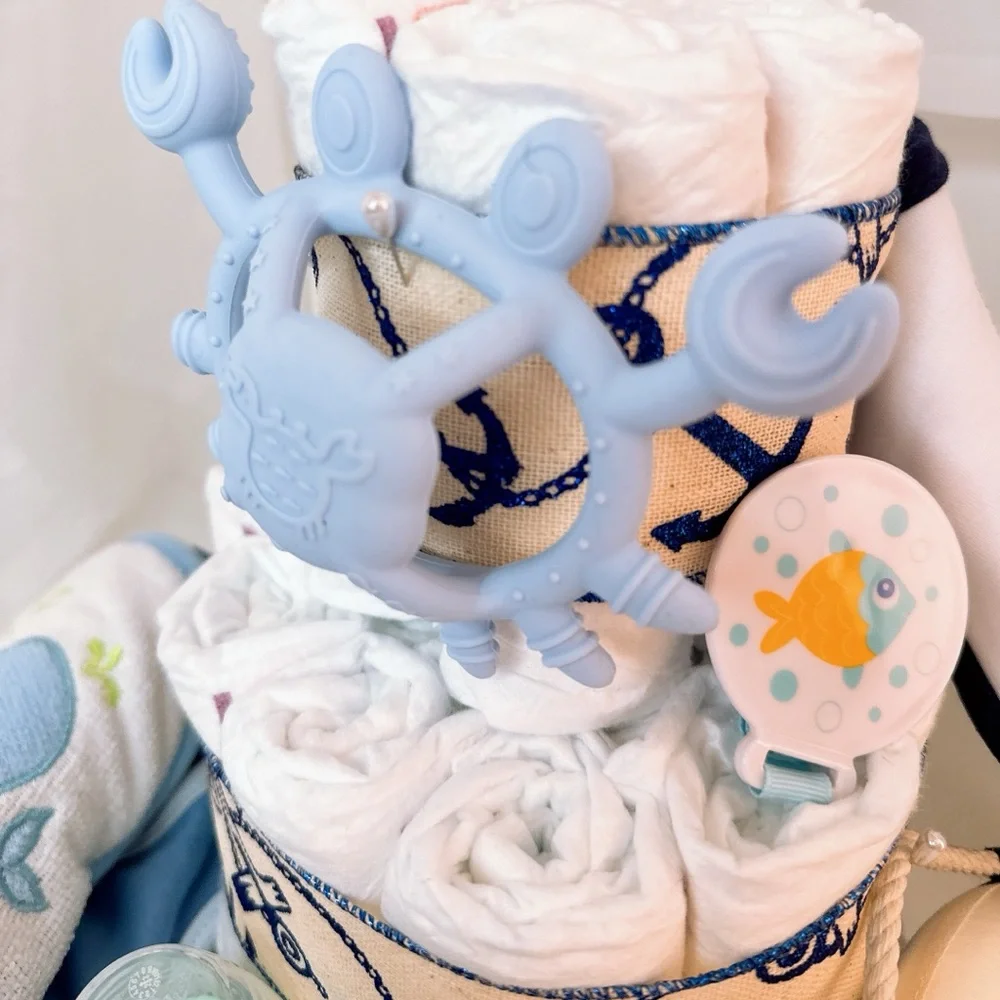 Ship Diaper Cake, Nautical Baby Shower